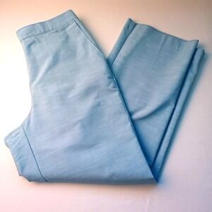 Alfred Dunner Womens Pull-On Waist Straight Leg Mid Rise Pants Size 12 Blue
